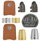 Alriedy 9-teiliges Fingerhut-Set mit Leder-Fingerhutring...