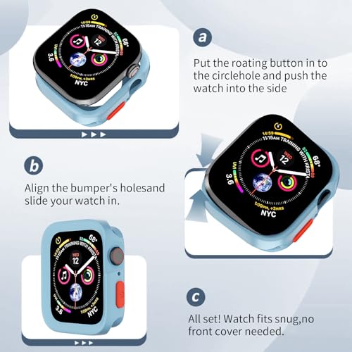 SDOCEBF Rugged Case Compatible with Apple Watch Series 11/10 46mm, Ultra Thin Soft TPU Shockproof Bumper Drop Proof Protective Cover for iWatch 46mm, Light Blue — view 4