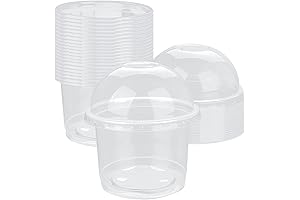 Lainrrew Clear Plastic Cups with Dome Lids - 50 Sets