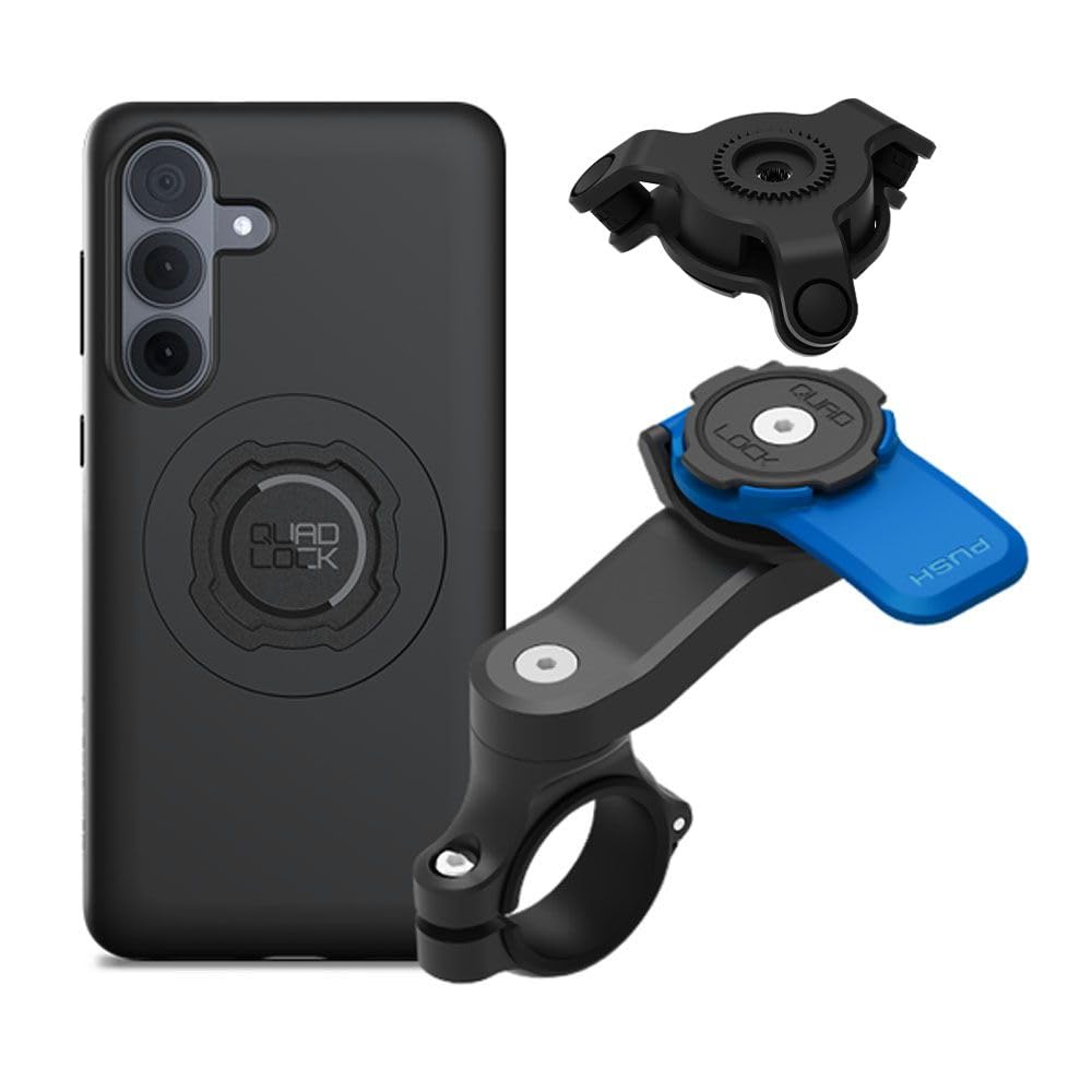 Quad Lock Moto Handlebar Kit with Dampener and MAG Case for Galaxy S26+