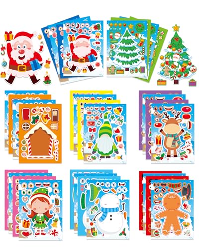 Autocollants de Noël enfants imperméables et repositionnables avec designs variés de bonhomme de neige