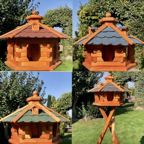 Maison oiseaux nourriture préservée grâce à la mangeoire bois - 5