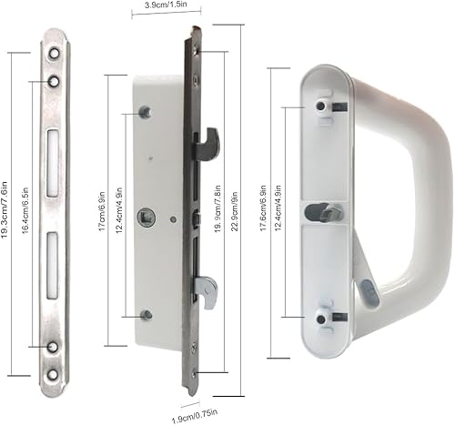 Miniatura 2 de Juego de manijas de puerta corrediza de patio con cerradura de embutir, adecuado para puertas corredizas de patio de vidrio con grosor de 1.5 a 2
