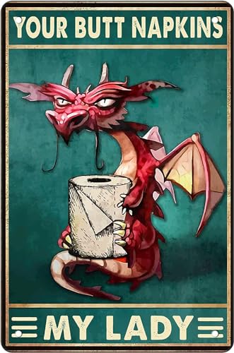 Your Butt Servietten My Lord Vintage Blechschild Gothic Badezimmer Wandkunst Drache Dekorationen Mittelalterliche Dekoration Lustige Badezimmer Wandkunst Toilettenpapier Wandkunst Bad Wanddekoration
