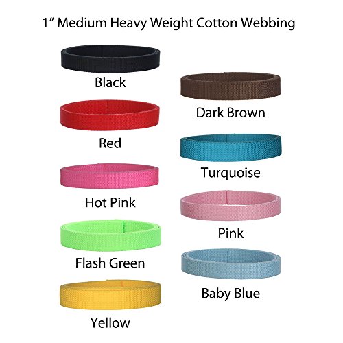 1" Medium Heavy Cotton Webbing - Choose Your Color (5 Yards, Olive) #TOP2