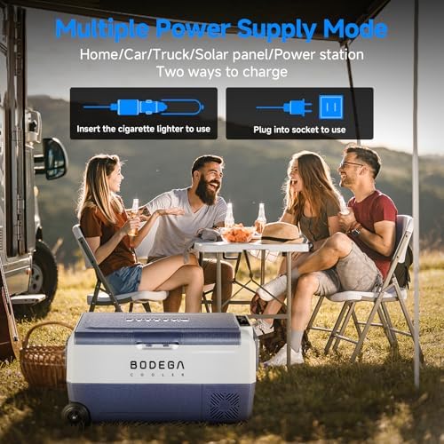 BODEGA BODEGACOOLER 12 Volt Car Refrigerator,38 Quart Portable Freezer Fridge,Car Fridge Dual Zone WIFI APP Control,(36L)-4F-68FCar Cooler 12/24V DC and 100-240V AC for Outdoor,RV,Travel,Camping