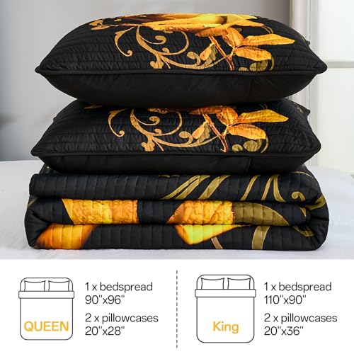 Save on Xruibed King Size Rose Floral Quilt Set - Lightweight & All Season - Image 6