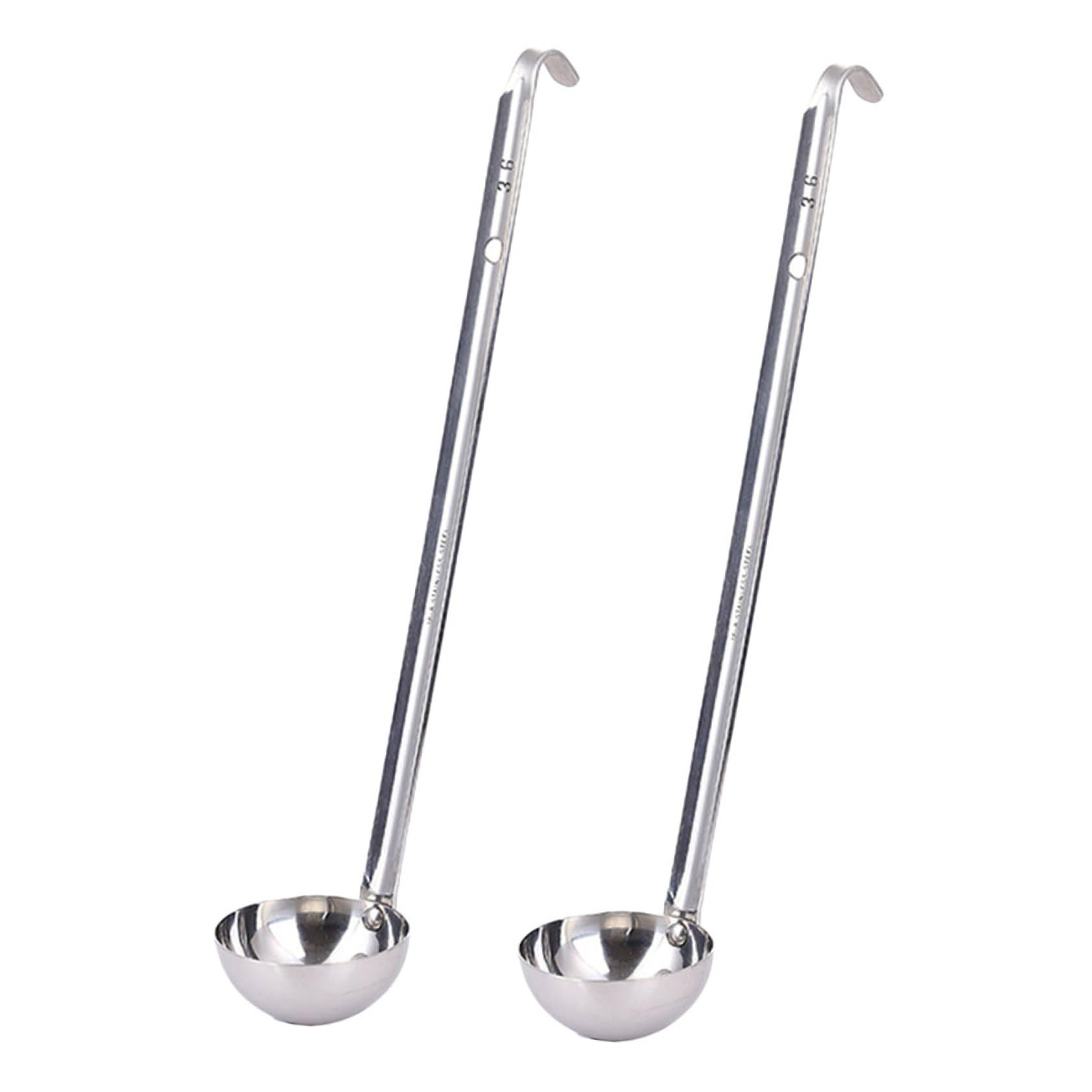 Juego De 2 Cucharones De Metal Para Sopa Resistentes Y De Acero Inoxidable Aptos Para La Cocina. 2 Unidades.