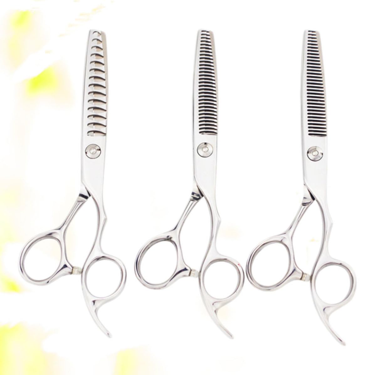 3 Piezas Tijeras para Cabello de Acero Inoxidable, Tijeras de Corte y Peinado, Plata, Corte Preciso y Uniforme, Uso Doméstico y Barbería Profesional, para Hombres y Mayores