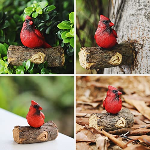 ULTECHNOVO Miniature Cardinal Figurine cardinal bird ornament bird statue sculpture Figure model parrot figurine Resin bird on - Image 3