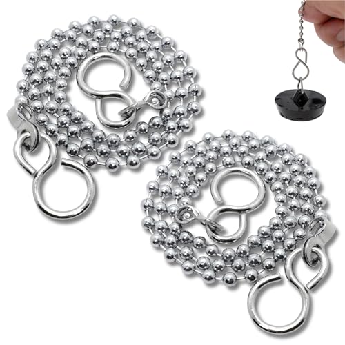 SXKJGQ 2 Piece Bath Plug Chain Plug Chain for Bathroom Sink Drain Plugs Suitable for Bathtubs Toilets and Bathrooms