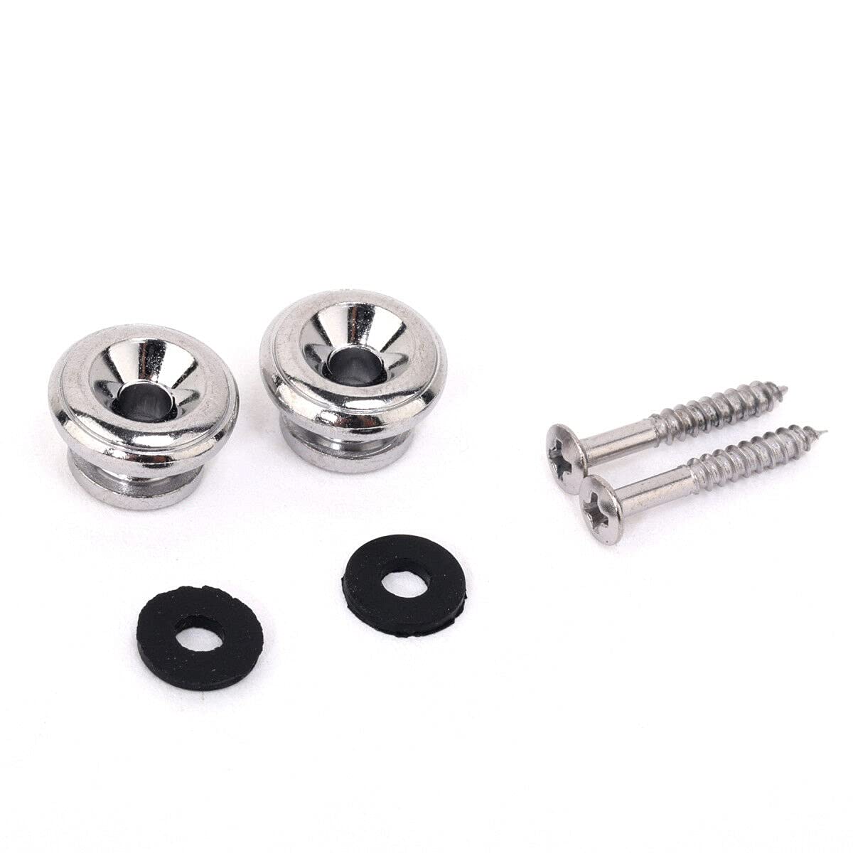 Guitar Parts for Large Guitar Strap Buttons Locks,Chrome(2 Pieces)
