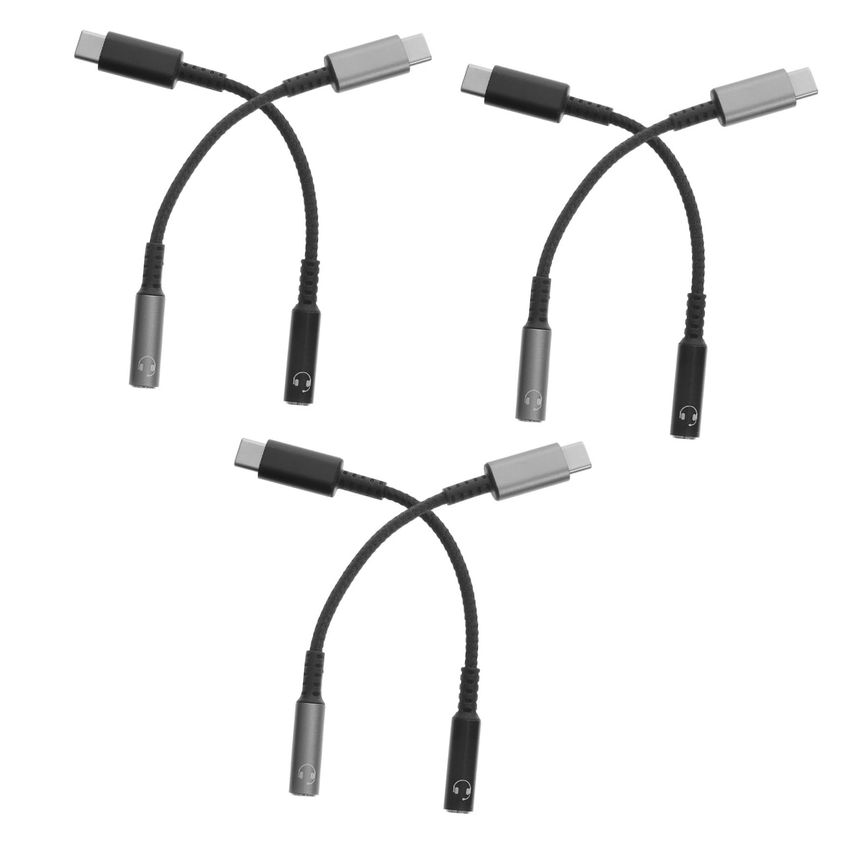 DOITOOL 6stücke Type-c Zu Audioadapter Kabel Für Kopfhörer Praktischer Für Handy Und Tablet Unterstützt Sprachsteuerung Und Musikwiedergabe Schwarz
