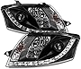 AKKON - For Audi TT MK1 Type 8N Black Bezel DRL LED Strip Halogen Type Projector Headlights Front Lamps Pair