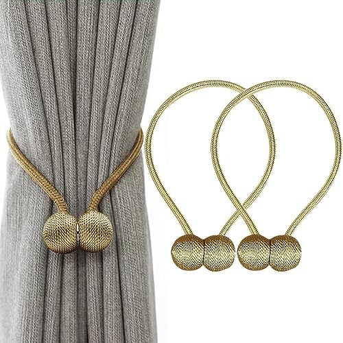 VRT-Window-Curtain-Tiebacks-Clips-VS-Strong-Magnetic-Tie-Band-Home-Office-Decorative-Drapes-Weave-Holdbacks-Holders-European-Style-Pair-6-Gold
