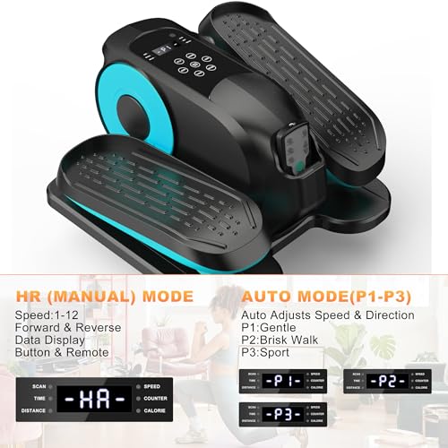 Image of Mini Under Desk Elliptical Low Impact Electric Leg Exerciser As Seen on TV While Sitting for Seniors with Non-Slip Mat Quiet & Portable for Home and Office