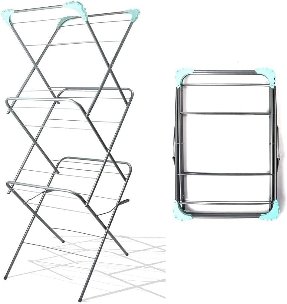 Meown 3Tier Foldable Heavy Duty Clothes Airer 12M Drying Space