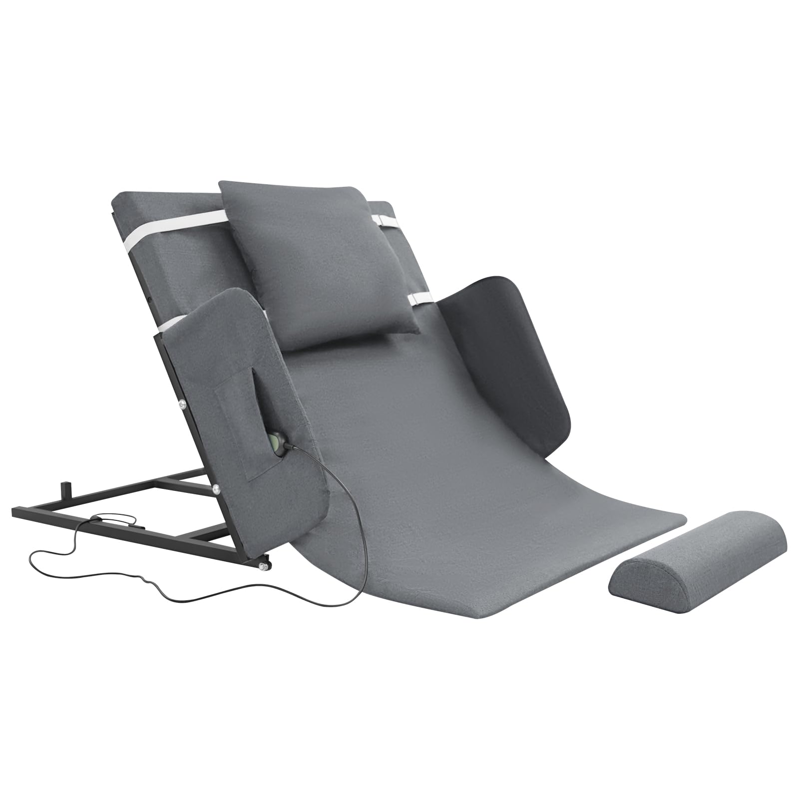 Gris Eléctrico Respaldo Ajustable Cama con Respaldo Eléctrico Ajustable para Individuales, Camas King, Suelos de Salón 120 * 97 * 73 cm