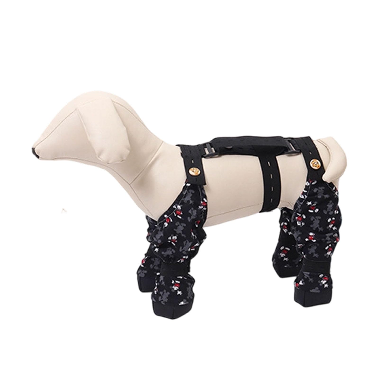 Chaussures pour chien XXL avec bretelles réglables et boucles pour le plein air en hiver noir