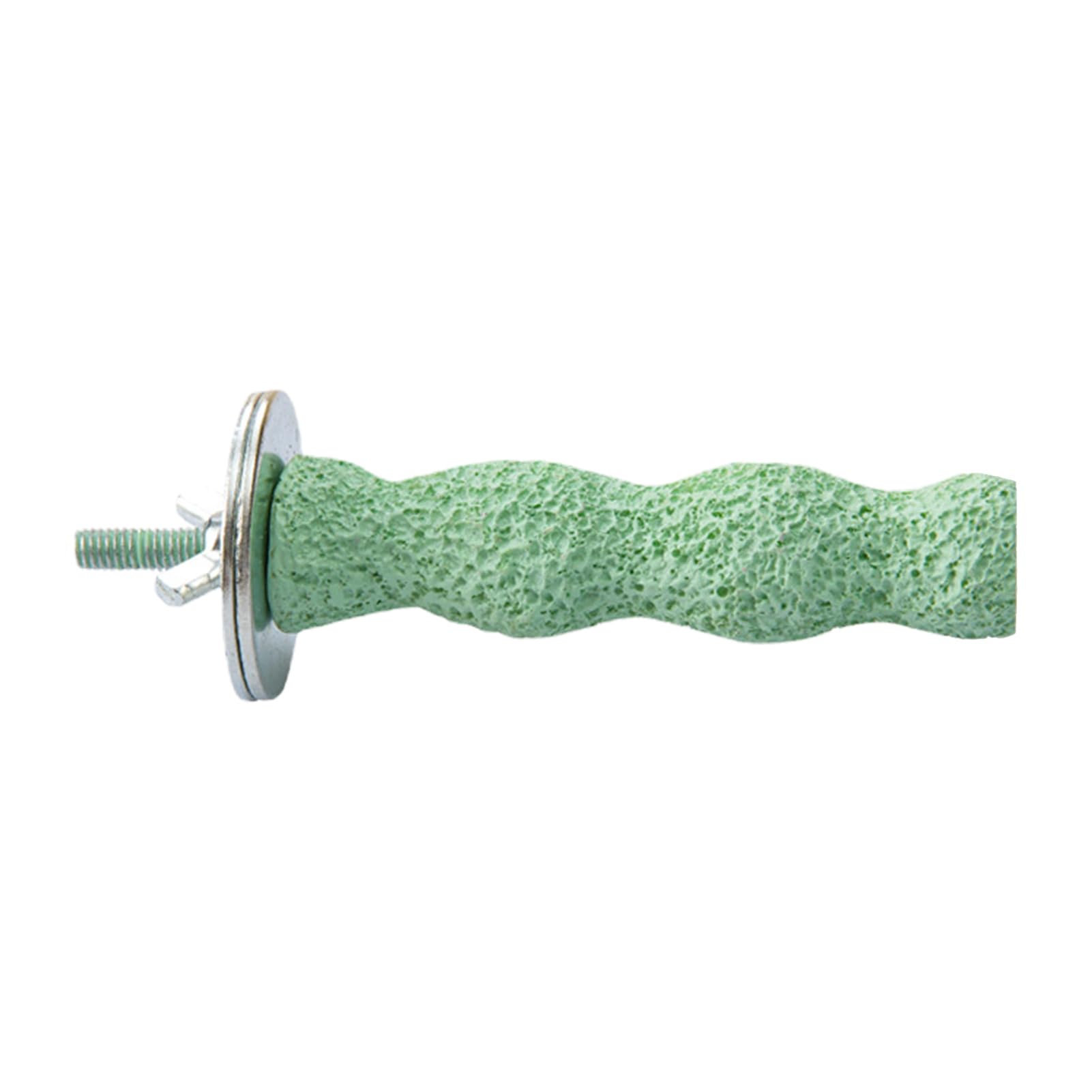 Cenmoo Green Parrots Paw Grinding Stick, Parrot Cage Rough Surface Perch, Calcium Teeth Chew Toy Grinding Stone, Bird Teeth Grinding Chew Sticks, Natural Beak Grinding Bar, Bird Cage Perches Bird