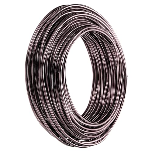 PATIKIL Alambre Bonsái de 4mm, 1 Rollo Alambre Floral de Aluminio Anodizado, 29 Metros, para Fijar Ramas de Jardinería, Árboles, Formación Bonsai, Marrón