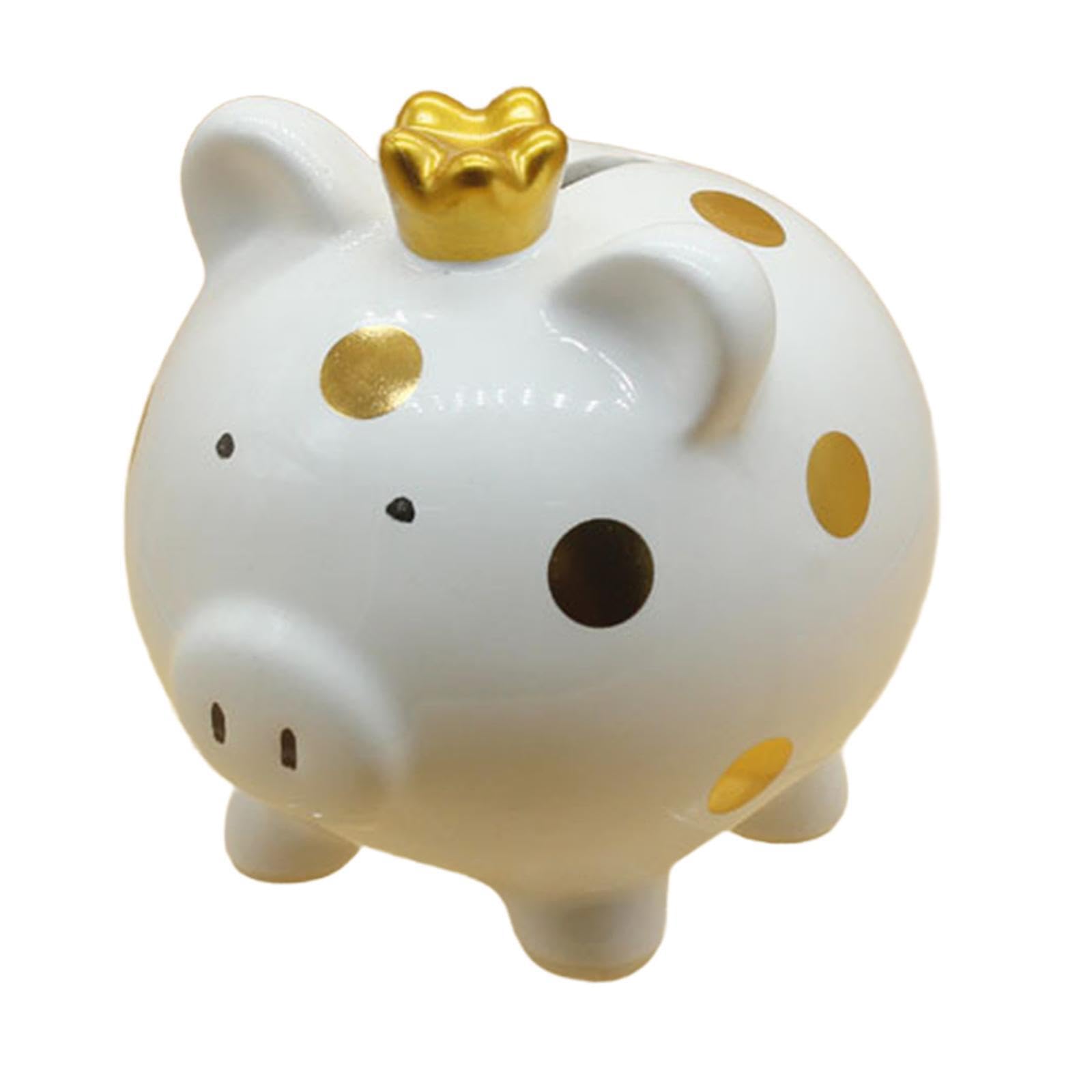Zanthicia Pig Piggy Bank Statue Sculpture Money Saving White 11.8x14x13.2cm