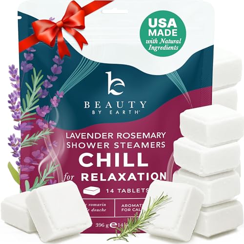 Shower Steamers Aromatherapy - USA Made with Natural Ingredients & Lavender Oil, Large Shower Bombs for Stress Relief, Relaxing Spa Gifts for Women & Men, Luxury New Mom & Nurse Gifts -  Beauty by Earth