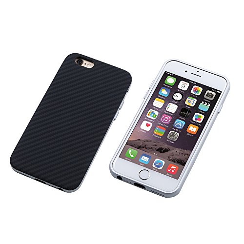 【Deff】iPhone 6, 6 Plusを美しく保護をするアルミ×ケブラーのケース「Hybrid Case UNIO Kevler」DCS-IP6AKV (iPhone 6 Plus, シルバー(銀))