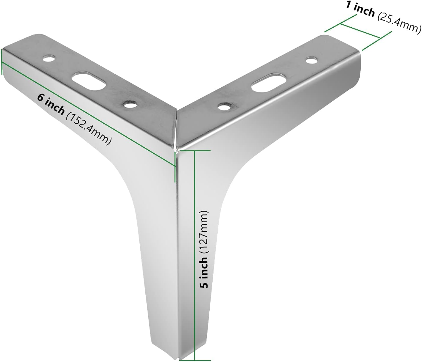 HAKZEON 12 PCS 6 Inches Height Triangle Furniture Legs, Modern Triangle Furniture Sofa Feet, Triangle Metal Furniture Feet for Cabinet Table Cupboard Sofa Chair, Silver