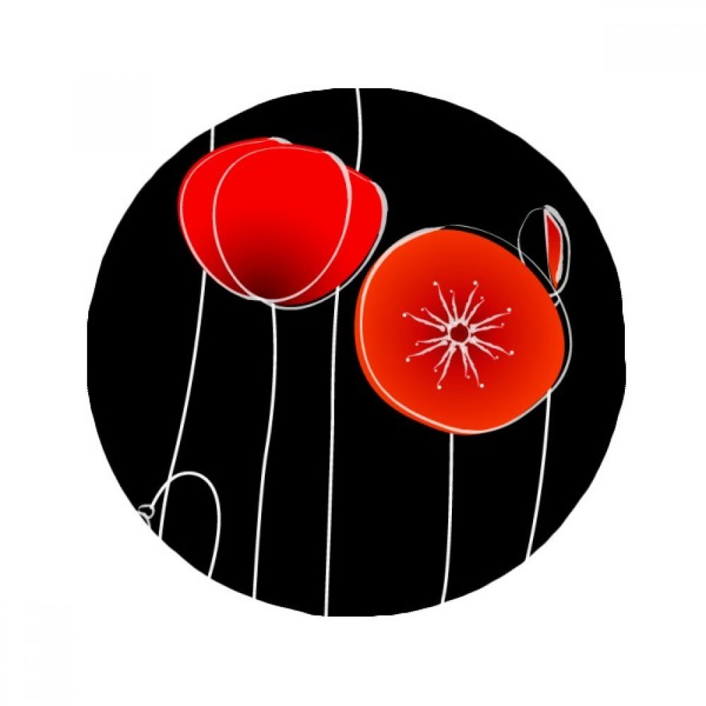 Tapis pavot rouge abstrait pour entrée, salle de bain et cuisine moderne