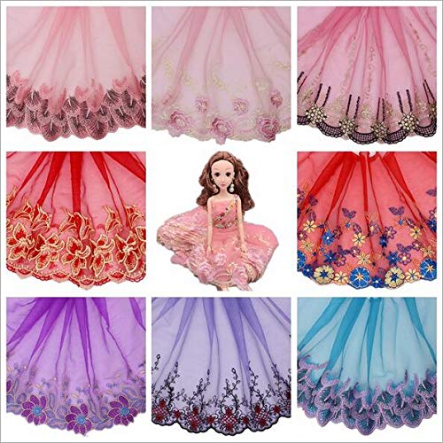 RayLineDo 5 Yards Wide Edge Trim Ribbon Vintage Style Edging Trimmings Fabric Embroidery Polyester DIY Lace Applique Sewing Craft Wedding Bridal Dress Embellishment DIY Party Decor Clothes Access