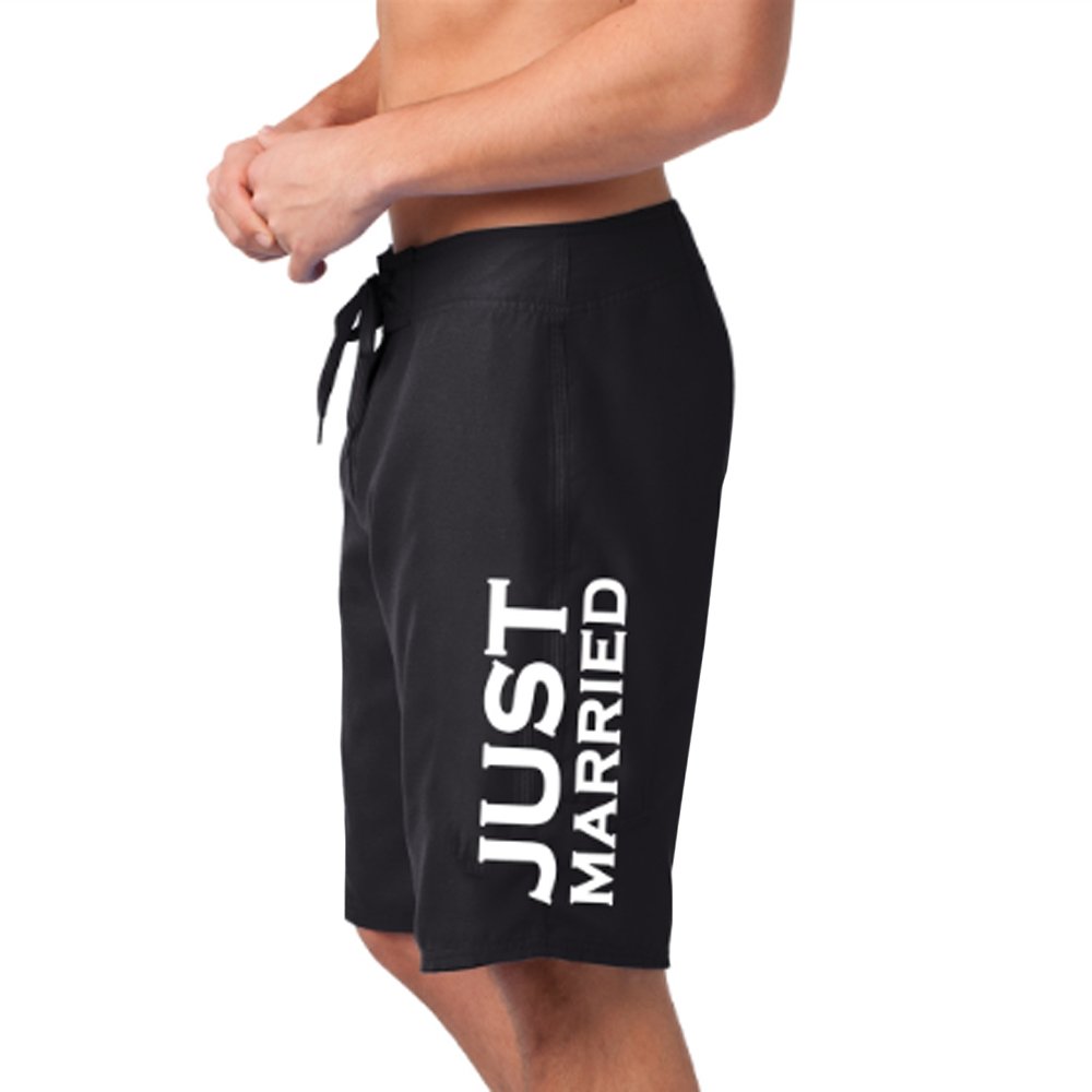 Classy BrideJust Married Honeymoon Board Shorts