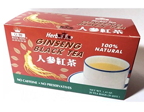 Royal King Ginseng Black Tea 20 Tea Bags 100% Natural