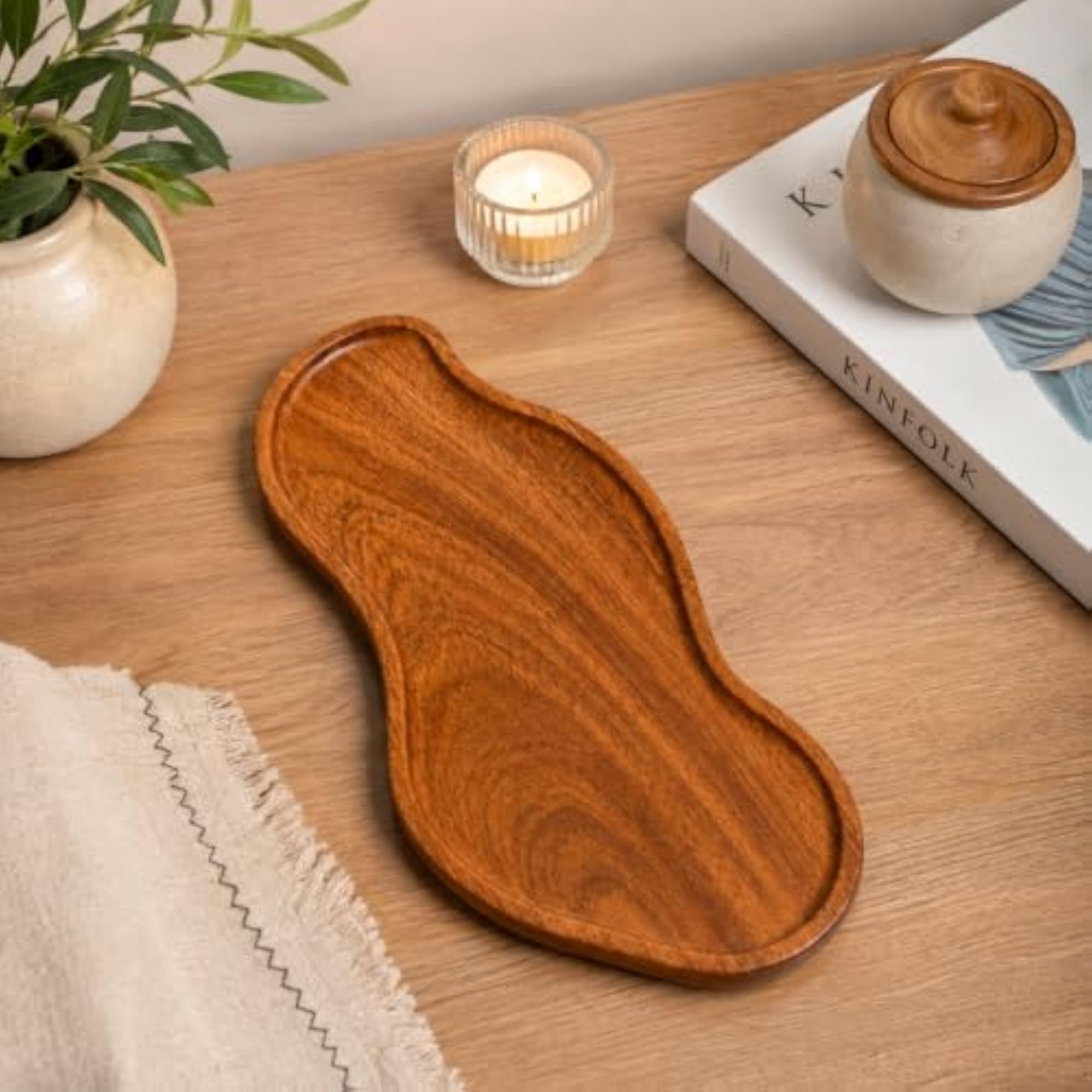 Mango Kidney Shaped Jewelry Tray for Home Decor