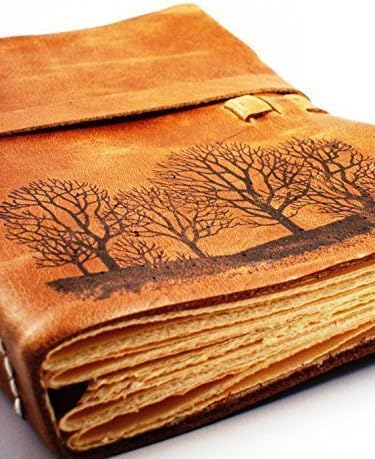 LEATHER JOURNAL Forest For The Trees Personalized Rustic Leather Journal Sketchbook Notebook Travel Gift Journal in Primitive Brown