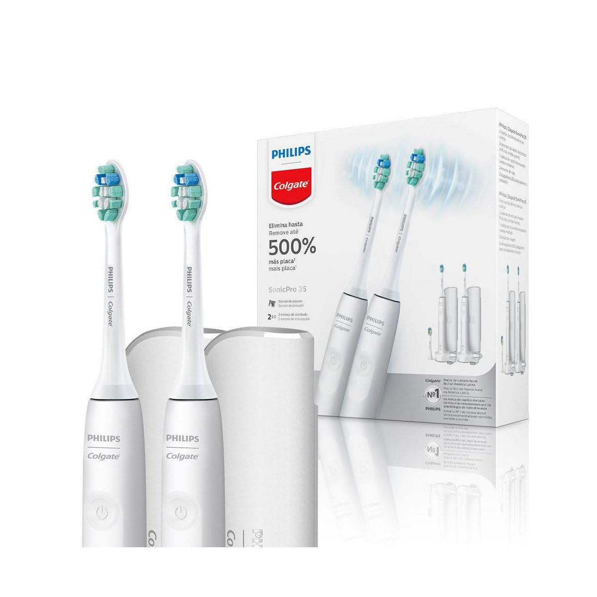 Escova Eletrica Philips Colgate SonicPro 35 2 unidades