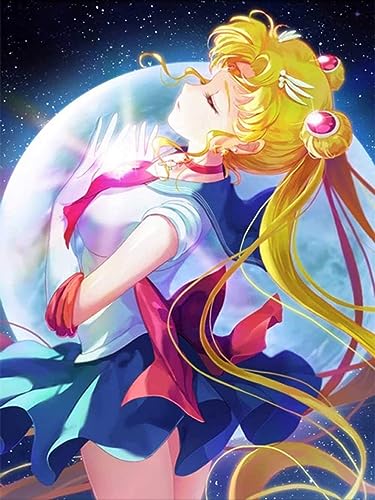 HUASHUZI 5D DIY diamond painting anime sailor moon pintura diamante bordado de punto de cruz diamante pintura kit completo 30x40cm para la decoración de la pared del hogar