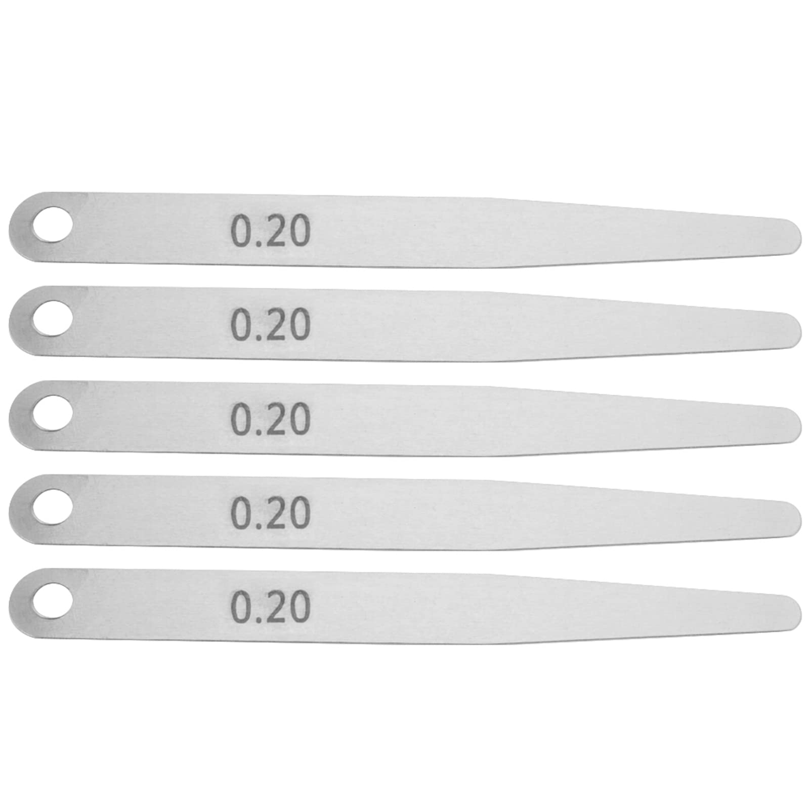 Tomotato 5 Blades Feeler Gauges, Stainless Steel Thickness Gauges Tapered Feeler Gauge Set for Measuring Gaps Width or Thickness (0.2)