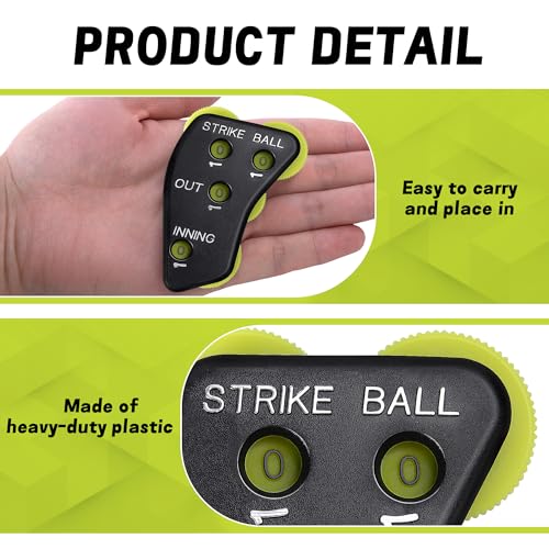 image for Watayo 6 Pcs 4 Wheel Baseball Umpire Clicker, Green Umpire Indicator U