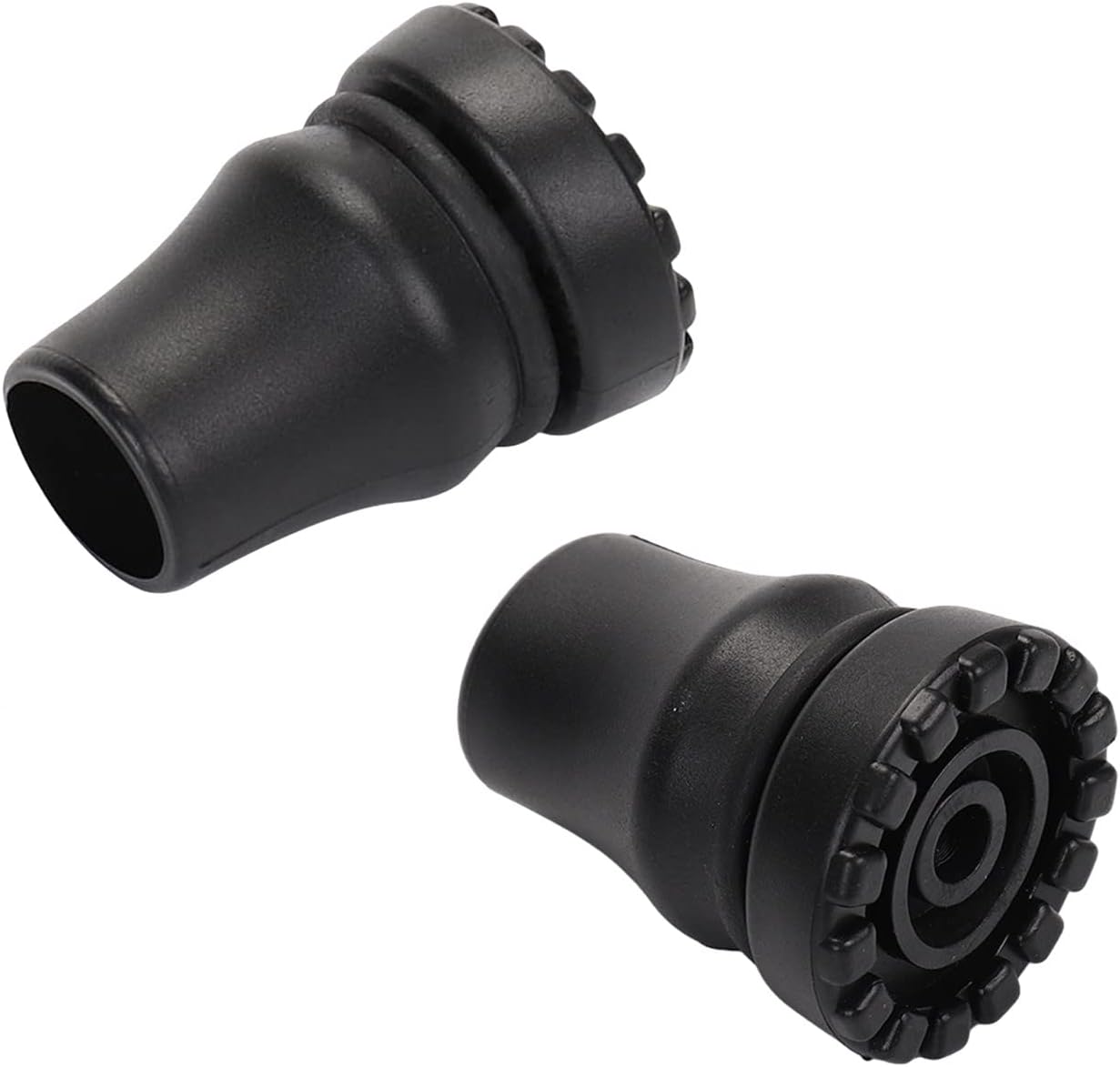 2-Pack Rubber Cane Tips 3/4 Inch 5/8 Inch 7/8 Inch Heavy Duty Walking Cane Tips, Black Sturdy Replacement Cane Tip for Seniors Walking Stick, Safety Cane Crutch Accessories