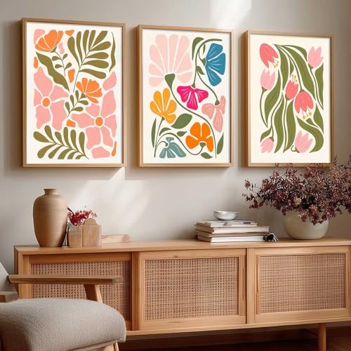 Image of kotart Painting Boho Wall Art Home Decoration Paintings With Frame For Living Room Bed Room Hotel Wall Decor Digital Reprint Set of 3 (19X25 inch)