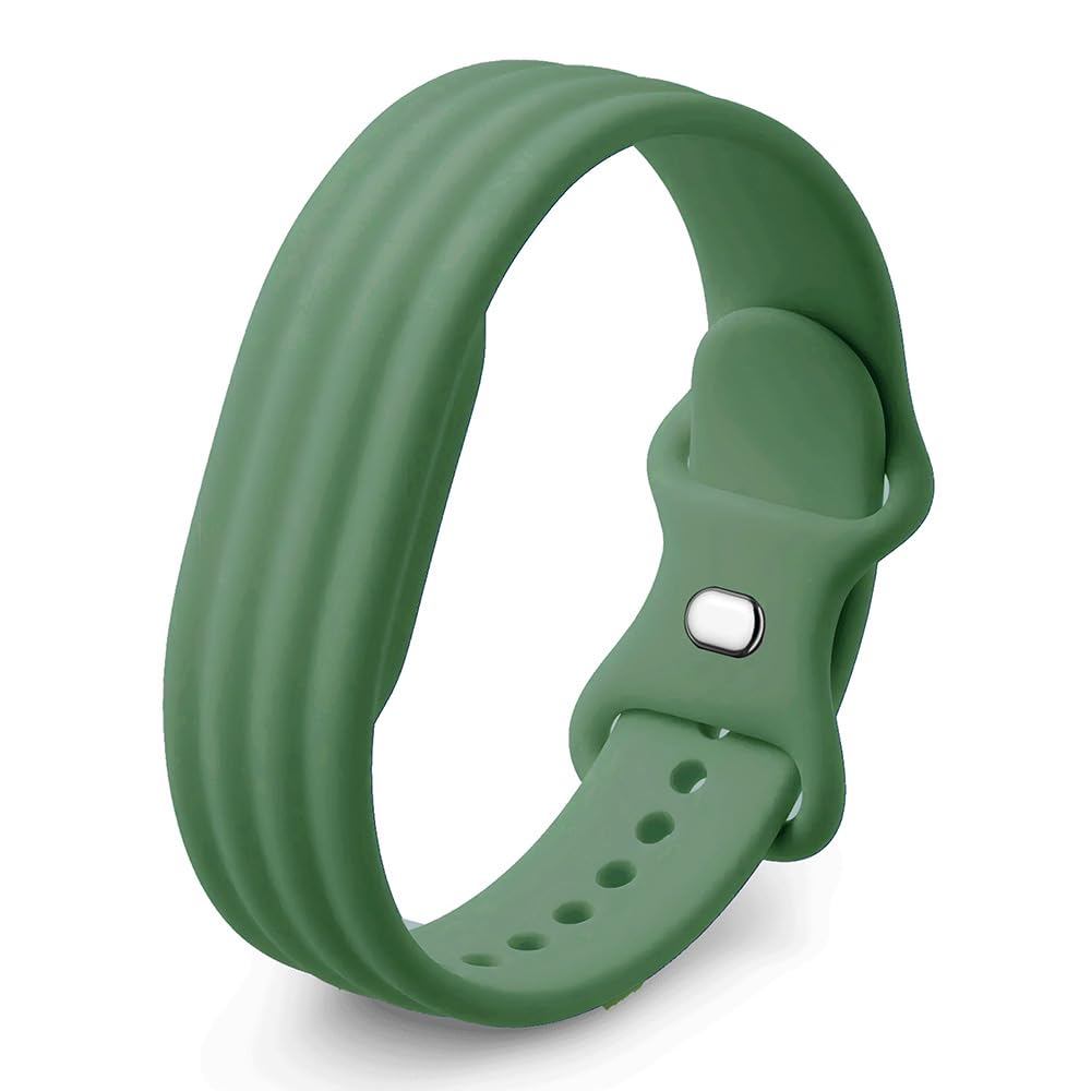 FYKTIK Silicone Sport Strap Compatible with Google Fitbit Air Band, Soft Waterproof Replacement Wristband, Adjustable Fitness Watch Band for Women and Men, Green