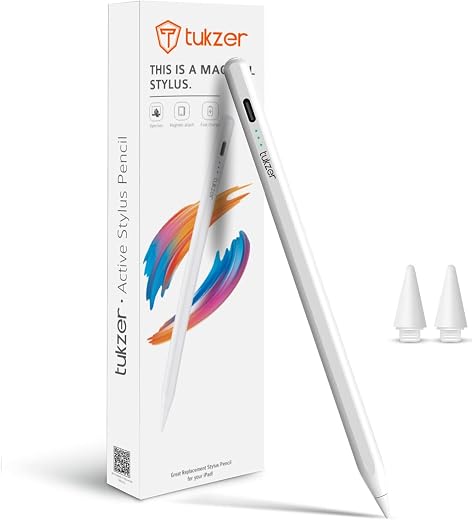 Tukzer Active 2nd Gen Stylus Pen iPad Pencil | Palm Rejection, Tilt Sensor, High Precision| for only iPad 2018 Onwards iPa...