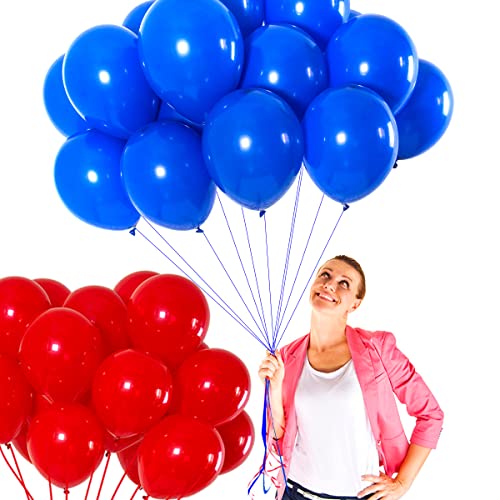 Image of Jonhamwelbor Royal Blue Balloons 100 Pack 12 inches - Blue Helium Balloons - Matte Dark Blue Latex for Wedding Birthday Baby Shower Under Sea Party Graduation Decorations
