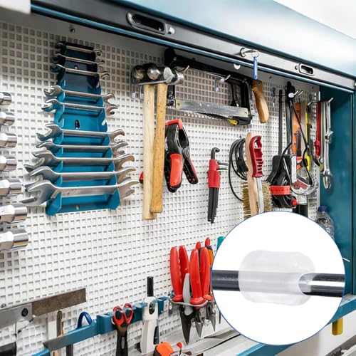 INCREWAY Stecktafel-Haken-Halterungen, PVC-Stecktafelschlösser mit rutschfestem Design für Verkaufsregale, Ladeneinrichtungen, Inventarkontrolle (transparent, 4 mm Innendurchmesser), 100 Stück