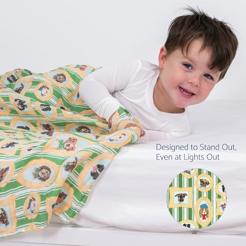 Image of LollyBanks Baby Swaddle Blanket for Boys and Girls, 100% Cotton Muslin Blankets, Soft and Lightweight 47 x 47 Inches Swaddles for Newborns, Gentle Baby Blankets, Registry (Gallery Puppies Print)