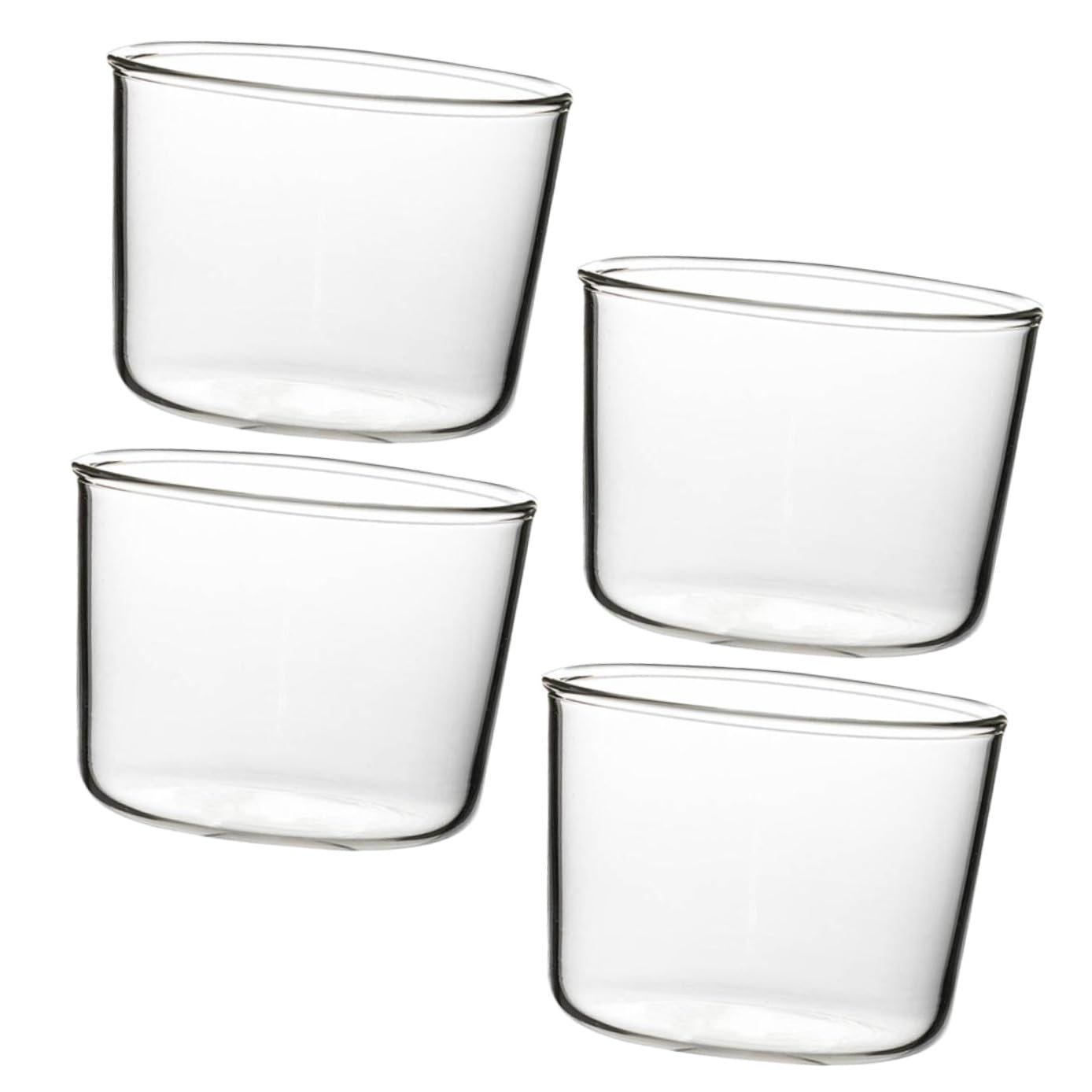 TOYANDONA Vasos de Postre Reutilizables de Vidrio 200 Ml, Juego 4 Piezas, Tazas de Mousse y Aperitivos Multiusos, Resistentes al Calor, para Snacks y Bebidas Frías en Hogar y Restaurante