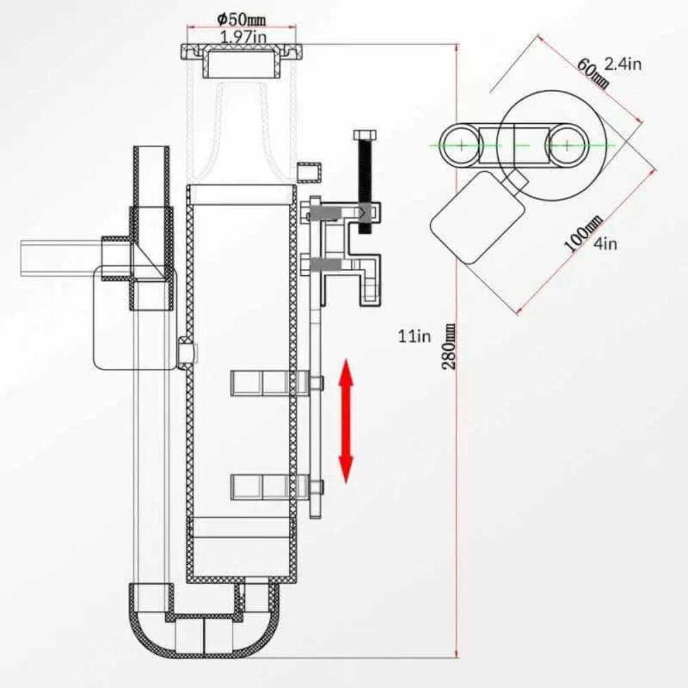 OCTO Bombas de Agua para acuarios Skimmer Classic NS-80 de Colgar Bomba OTP-200S hasta 100 L
