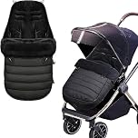 Pushchair Footmuff,Baby Stroller Cosy Toes Liner Buggy Padded,Universal Baby Sleeping Bag Footmuff,Windproof Warm Thick Cotton Pad Fitting for Pushchairs Strollers Prams Buggy, Black