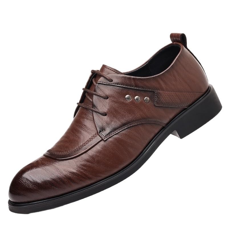 Wide Dress Shoes for Men Lace-up Lightweight Leather Shoes Men's Fashion Slip-on Leather Shoes